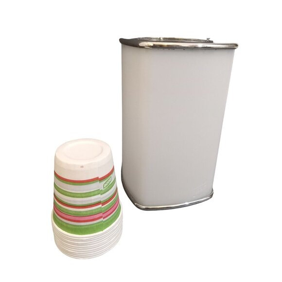 Dixie Cup Dispenser Holder White Countertop Hard Plastic 5 Oz 12 Cups - Picture 3 of 4